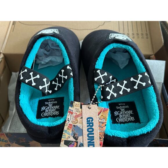 NWB Disney Kids Black Blue Ground Up Nightmare Before Christmas Clog Slippers 7 - Picture 5 of 6